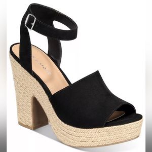 WORN ONCE Macy’s Sun and Stone Espadrilles Black 7.5 No Box